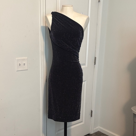 Lauren Ralph Lauren Dresses & Skirts - Lauren Ralph Lauren One-Shoulder Black Sparkle Cocktail Dress